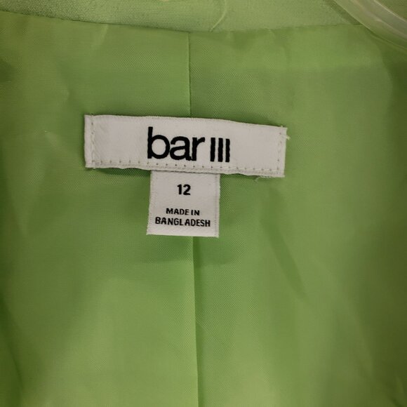 Bar III Women’s Blazer Size 12 Green One Button Suit Jacket Career Workwear - Picture 11 of 13